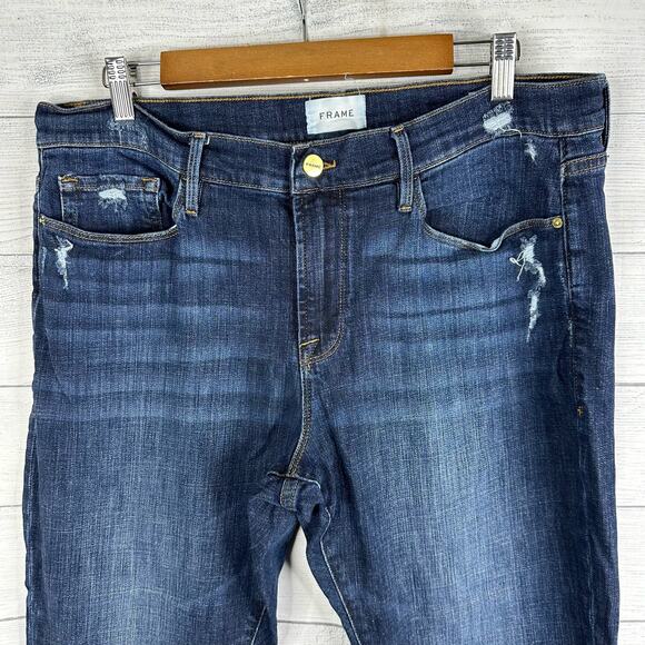 FRAME Womens size 33 Le Garçon Crop Covant Denim Jeans LGJC6540 - Picture 5 of 13